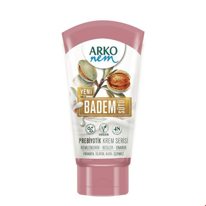 کرم نرم کننده و مرطوب کننده آرکو نم مدل شیر بادام 60 میل ARKO nem 