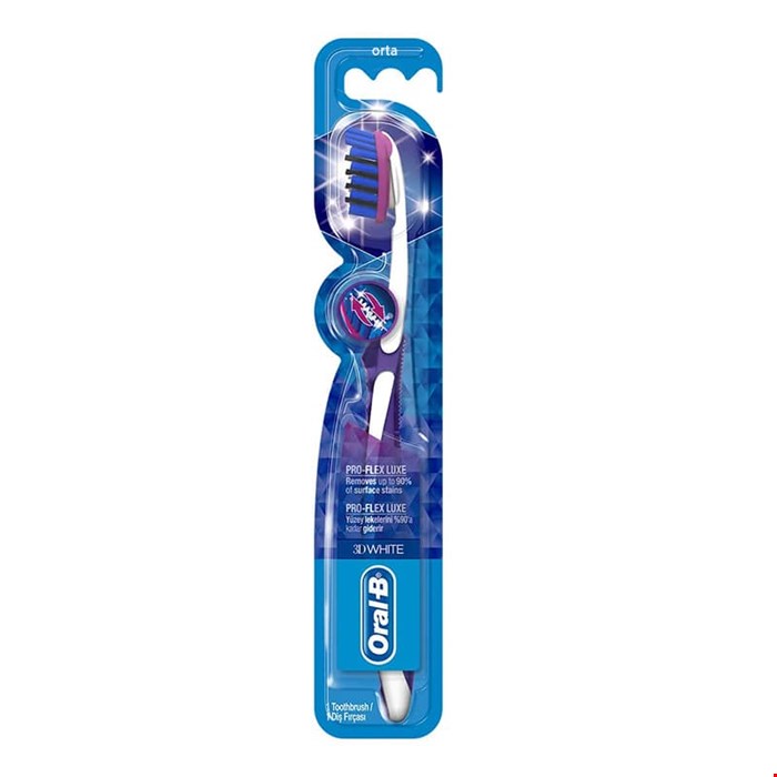 مسواک اورال بی برس متوسط مدل Oral B Pro-Flex 3D White Luxe medium