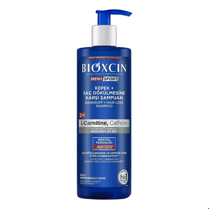 شامپو ضد ریزش و ضد شوره مو مردانه بیوکسین مناسب برای انواع مو حجم 500 میل Bioxcin 