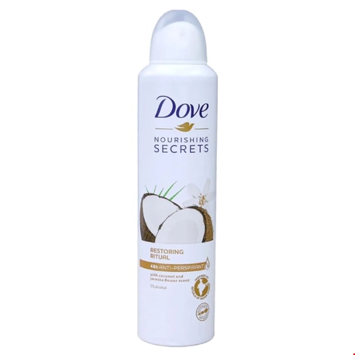 اسپری ضد تعریق داو رایحه نارگیل و گل یاس حجم 250 میل Dove