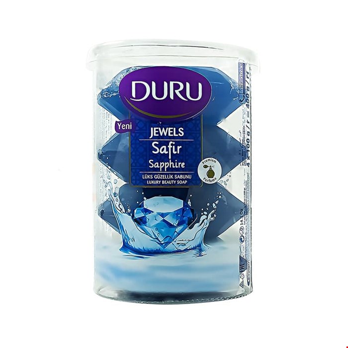 صابون دورو لیوانی سری Jewels آبی بسته 4 عددی DURU