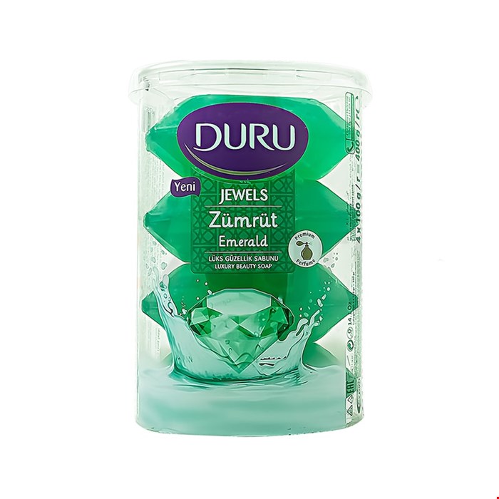 صابون دورو لیوانی سری Jewels سبز بسته 4 عددی DURU