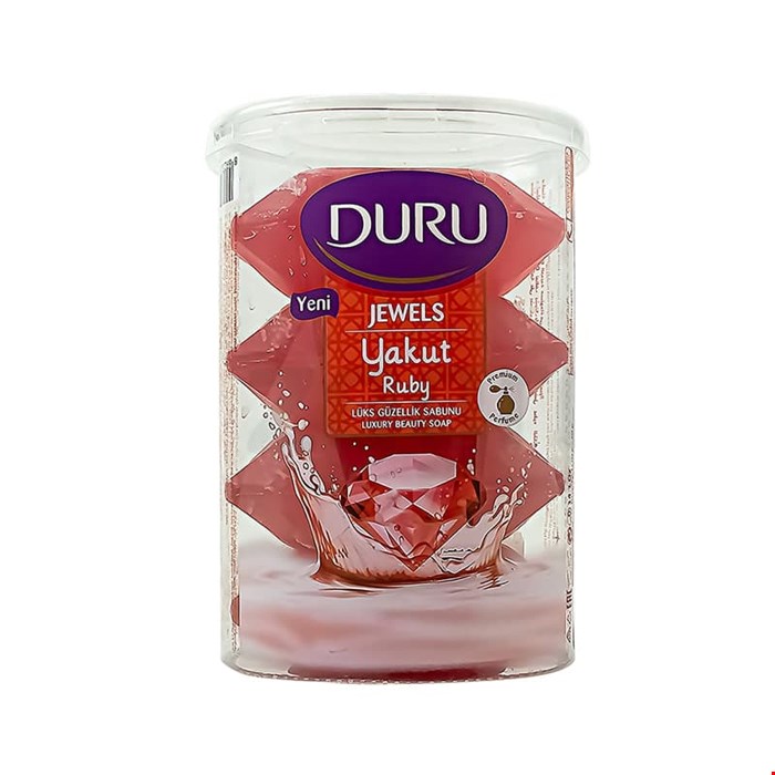 صابون دورو لیوانی سری Jewels قرمز بسته 4 عددی DURU