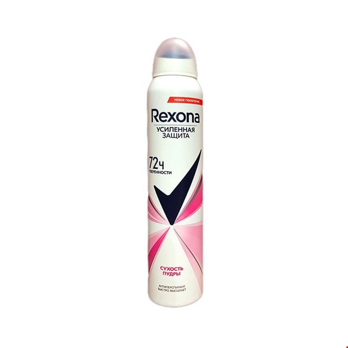 اسپری رکسونا زنانه روسی 72 ساعته 200 میلی Rexona СУХОСТЬ ПУДРЫ