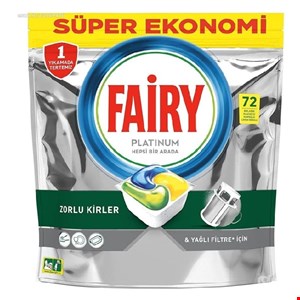 قرص ماشین ظرفشویی فیری 72 عددی مدل FAIRY platinum hepsi bir arada